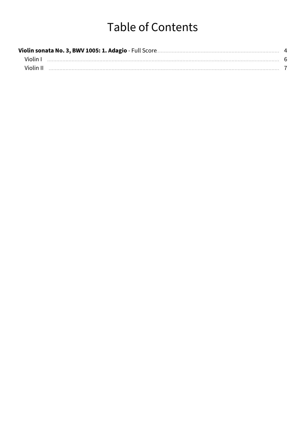 Violin sonata No. 3 - TOC