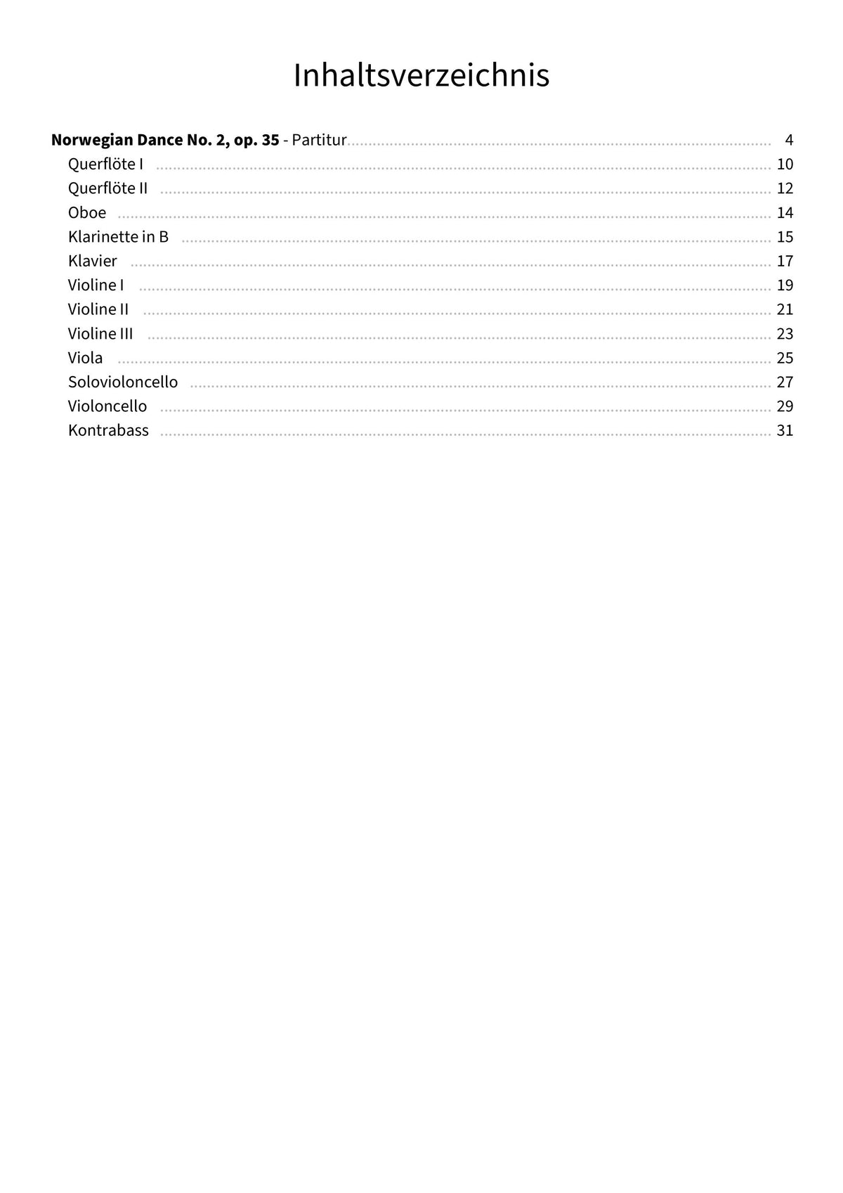 Norwegischer Tanz Nr. 2 - TOC